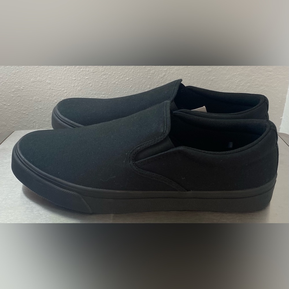 NWT.. Slip-On Black Canvas Shoes with Rubber Sole - Picture 9 of 11